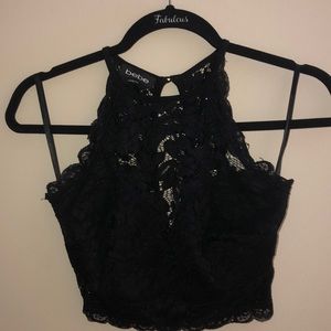 Lace halter top